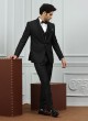 Wedding Wear Imported Fabric Suit In Black Color